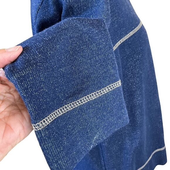 JUST Because Clothing Co Woman's Knit Jacket Size Small Navy Blue - Picture 8 of 14